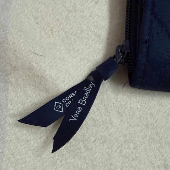 Vera Bradley Navy RFID Turnlock Quilted Wallet - Picture 4 of 12